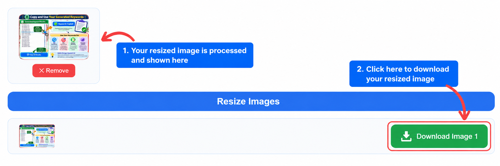 Download resized image after using image resizer online