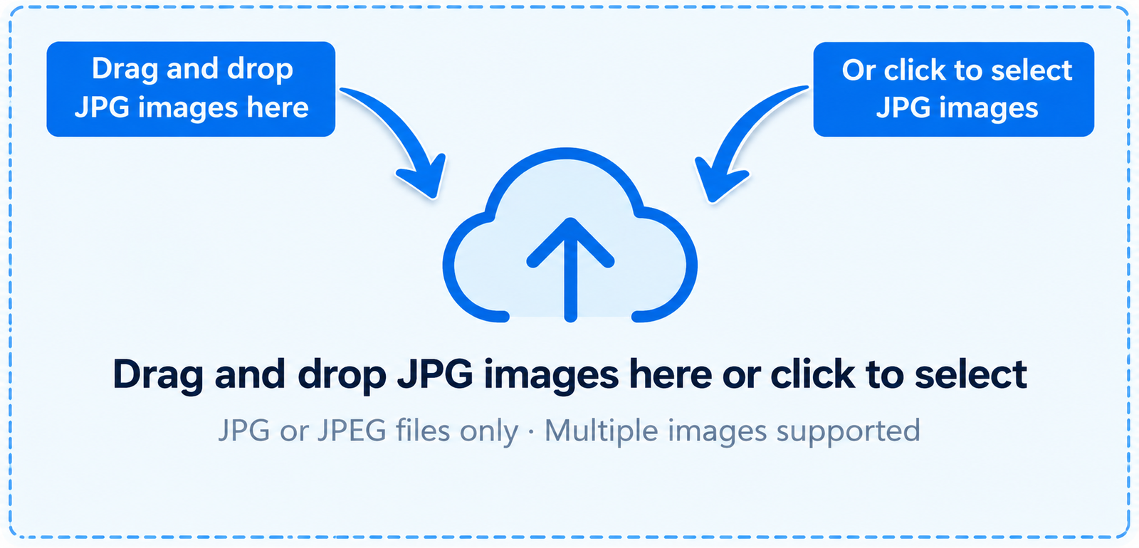 Upload multiple JPG images to combine them into one PDF