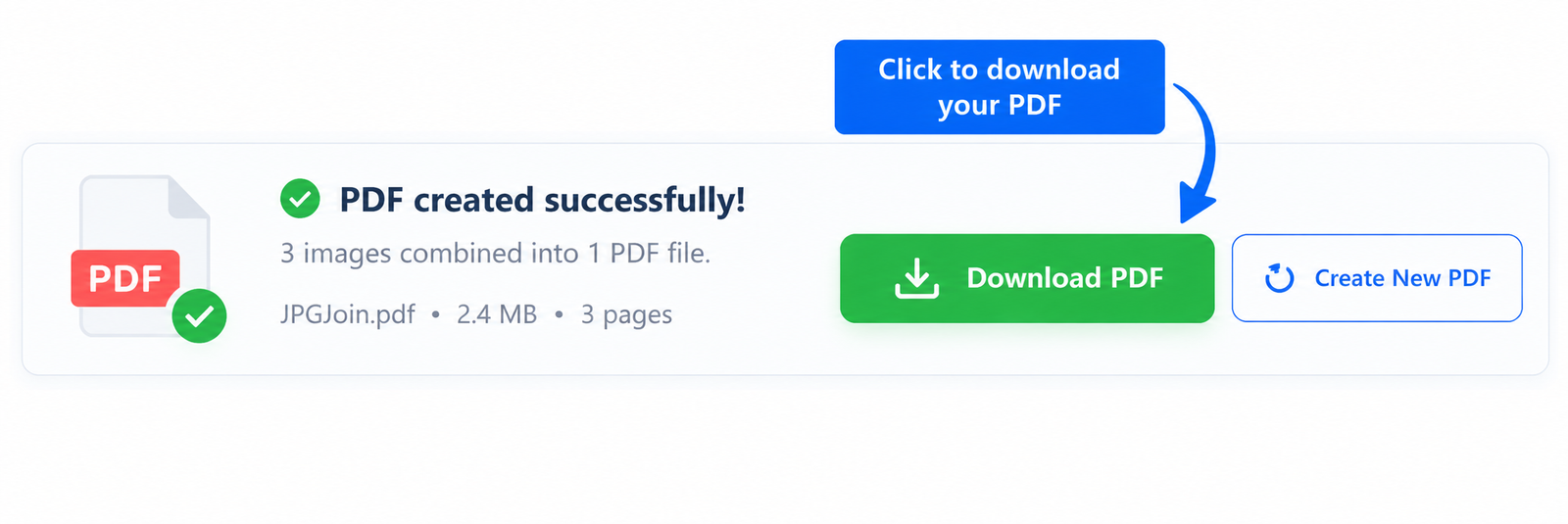 Download the PDF after combining JPG images