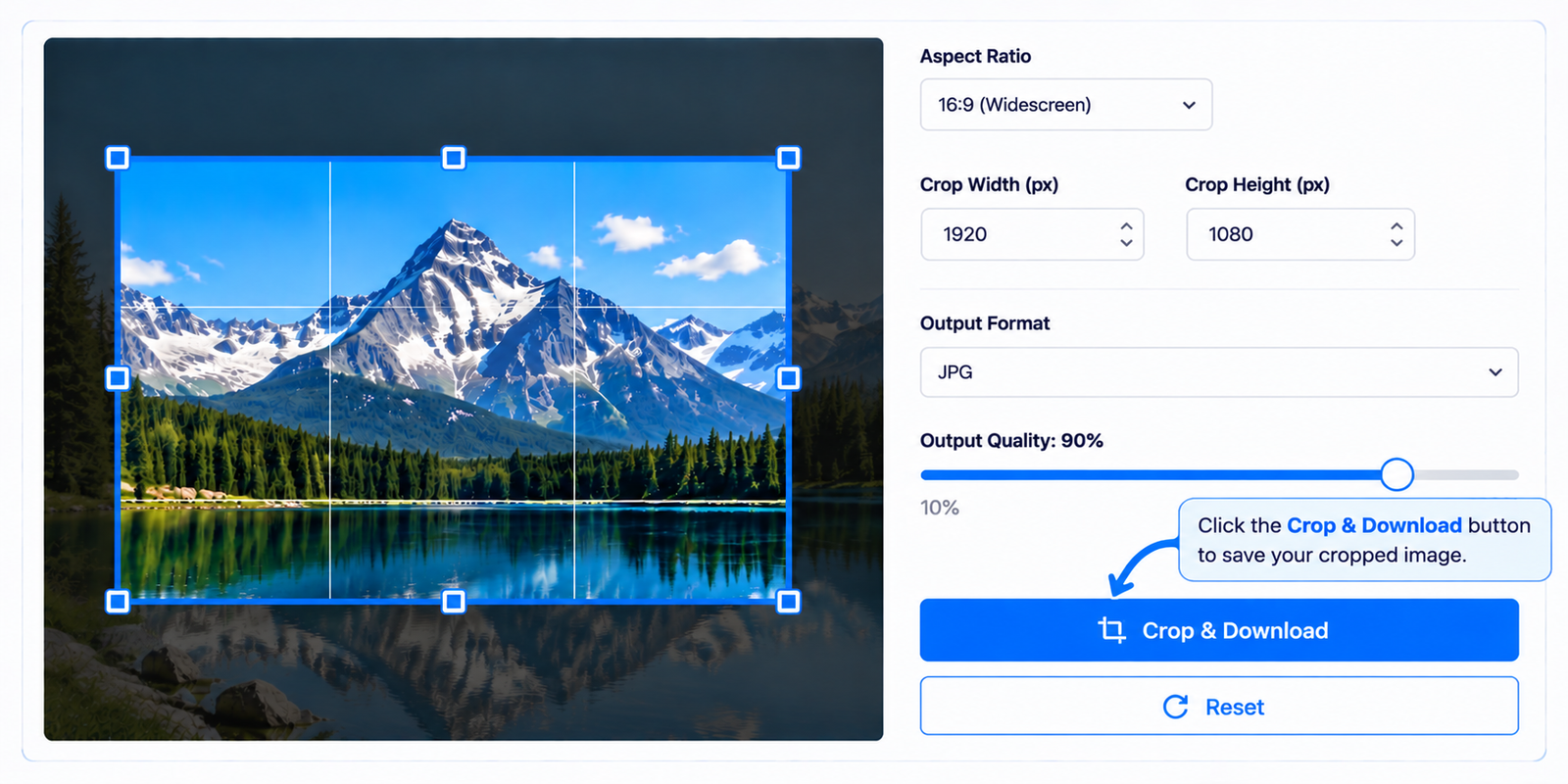 Crop and download the finished image using JPGJoin