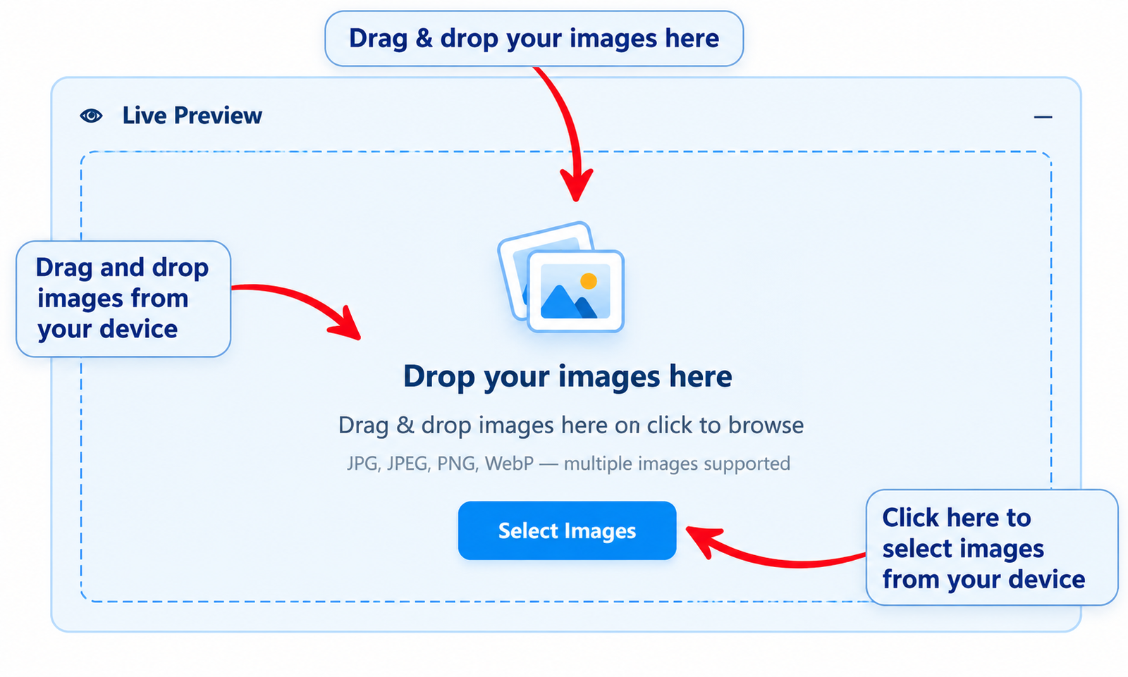 Upload an image to add a watermark online