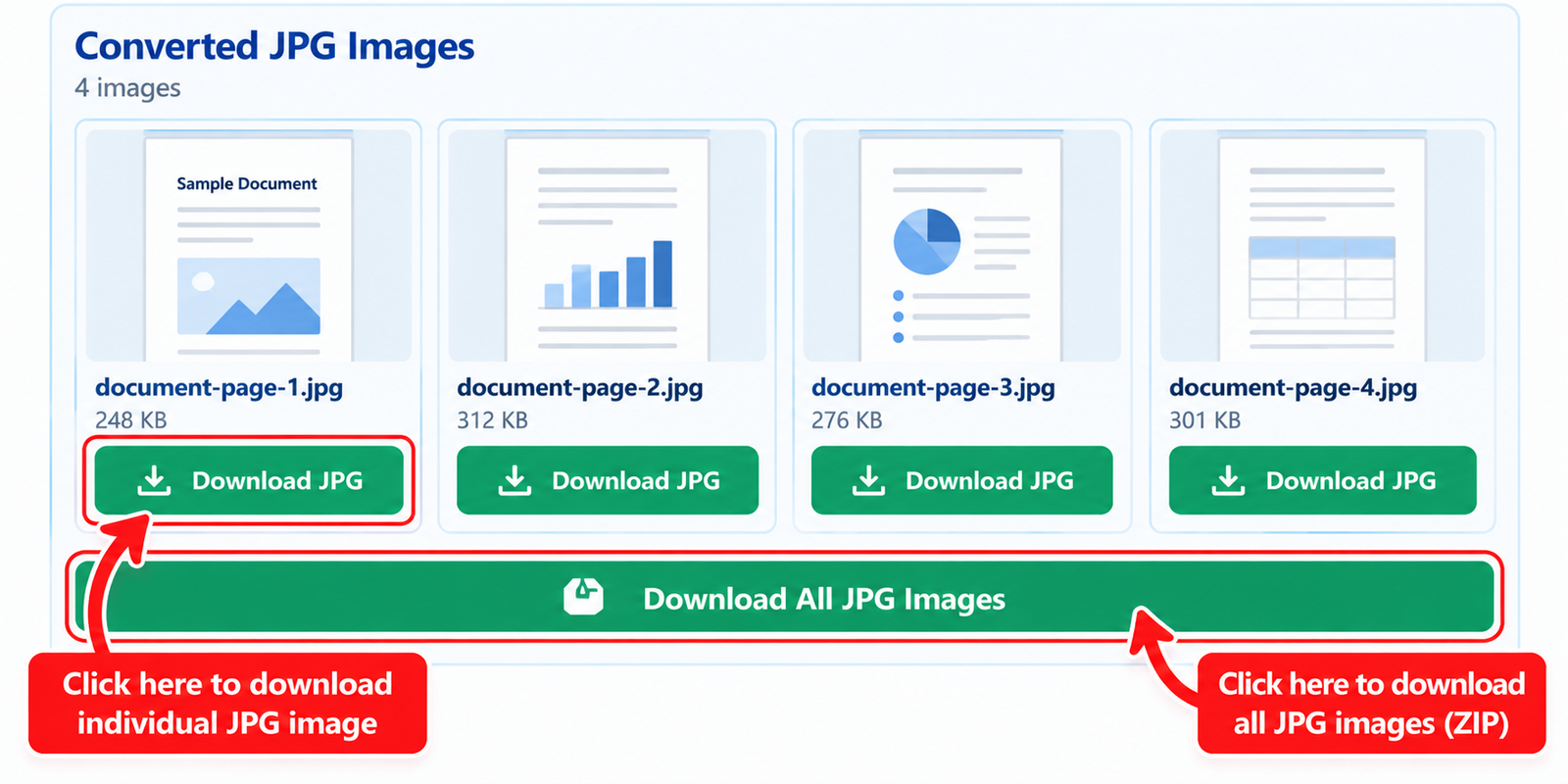 Download converted JPG images from PDF pages