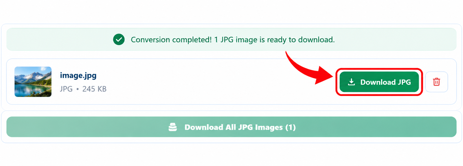 Download converted JPG images after PNG to JPG conversion